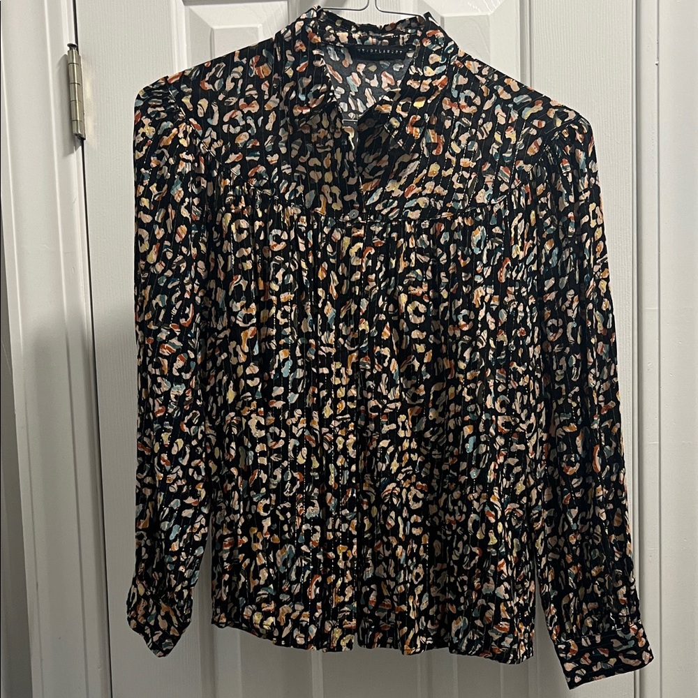 Elegant Multicolor Leopard Print Blouse
